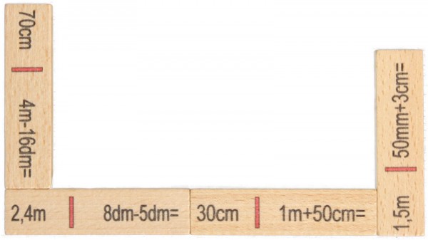 Wooden Artithmetical Domino, lenghs, 40 pieces, 16 x 20 x 3 cm, Spielalter ab 3 Jahre, Erzgebirgische Holzspielwaren Ebert GmbH Olbernhau/ Erzgebirge
