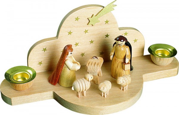 Richard Glässer Weihnachtskerzenhalter Heilige Familie, 15 cm