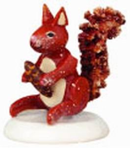 German Figurine - Winter Kid squirrels, set with 4 pieces, 3 cm, Hubrig Volkskunst GmbH Zschorlau/ Erzgebirge