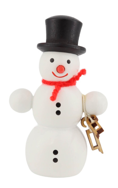 Miniature snowman with ice skates, 6 cm / 2,4 inches, from SEIFFEN.COM