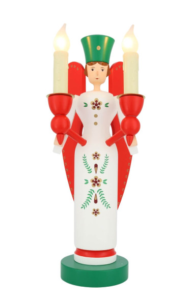Weihnachtsengel elektrisch beleuchtet, 26 cm, farbig von Richard Glässer