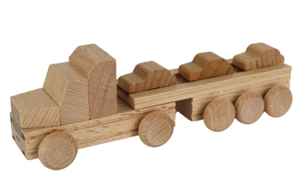 Holzspielzeug US Truck Autotransporter, natur von Ebert GmbH_2