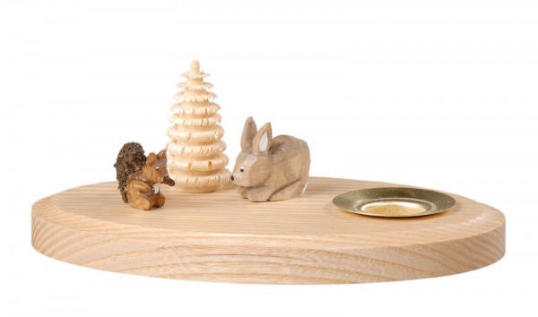 Candlestick with squirrel and rabbit, 11 cm by Albin Preißler