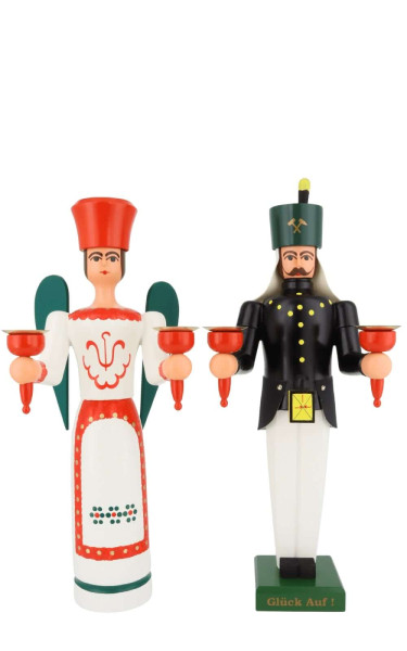 Engel und Bergmann, 38 cm, farbig für Wachskerzen von SEIFFEN.COM_1