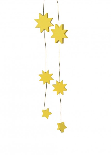 Christmas tree ornaments stars, yellow, 37 cm by KWO