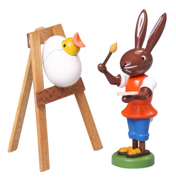 Easter bunny with chick, 9 cm by Thomas Preißler