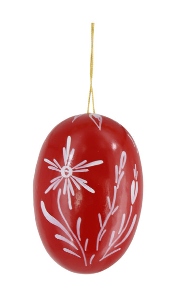 Osterei dunkelrot mit Kornblumen von Figurenland Uhlig GmbH