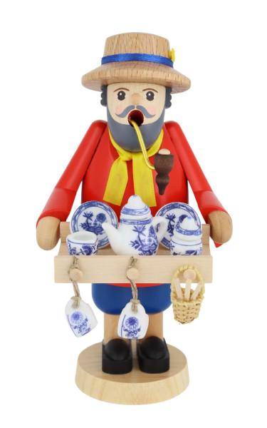 Smoking Man Porcelain Dealer, 18 cm / 7 inch, colored by Richard Glässer_1
