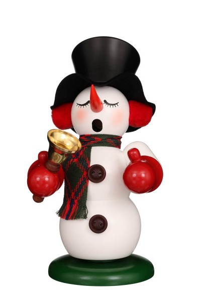 Smoking man snowman with bell, 23 cm by Christian Ulbricht