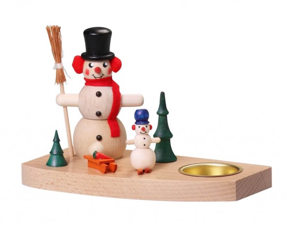 Tealight holder large & small snowman, 15 cm by Thomas Preißler