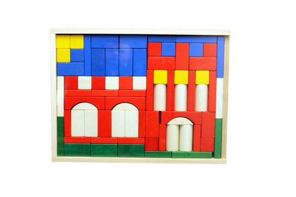 Wooden Construction Kit castle, red, 74 Wooden bricks (2,9 cm), 37,5 x 28,5 x 4,5 cm, Spielalter ab 1 Jahr, Erzgebirgische Holzspielwaren Ebert GmbH …