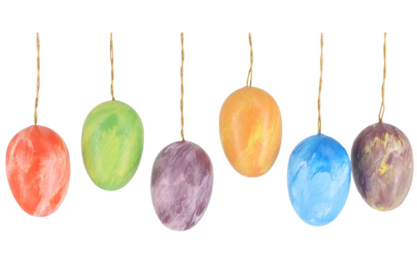 Ostereier zum Hängen, marmoriert 6 Stück von Gunter Flath