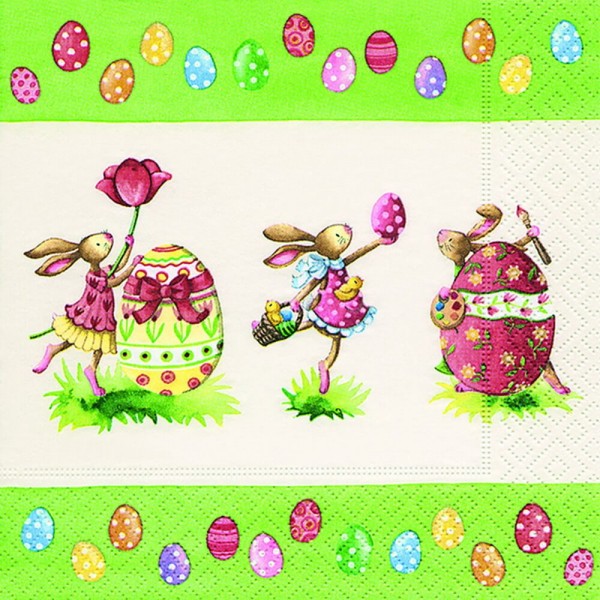 Easter napkins with Easter bunny and Easter egg motif