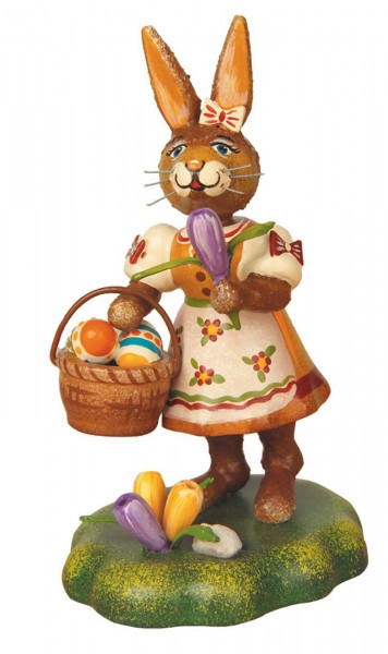 Easter bunny mother with crocus, 9 cm from Hubrig folk art