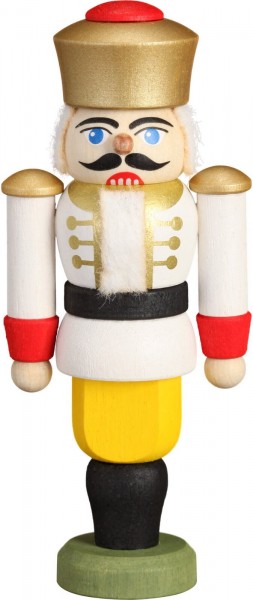Christmas Nutcracker from Germany king, white, 9 cm by Seiffener Volkskunst eG Seiffen / Ore Mountains