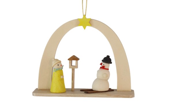 Christmas tree decoration snowman with birdhouse by Theo Lorenz
