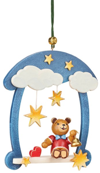 Christmas tree decoration Teddy swing to hang by Hubrig Volkskunst