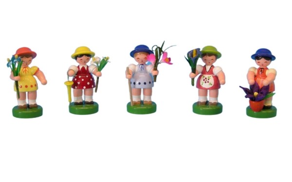 Miniatures flower girls, 5 pieces hand-painted by Figurenland Uhlig GmbH