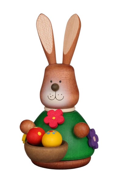 little man easter bunny with eggs, 9,8 cm, Christian Ulbricht GmbH & Co KG Seiffen/ Erzgebirge