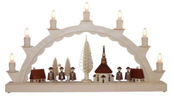 LED Candle arch Seiffen village with Kurrende by SEIFFEN.COM
