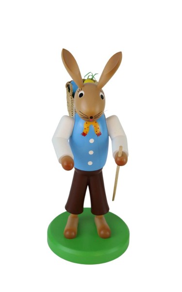 Bunny with walking basket and stick, 28 cm from SEIFFEN.COM