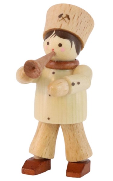 Miniature miner with flute, 5 cm by Romy Thiel