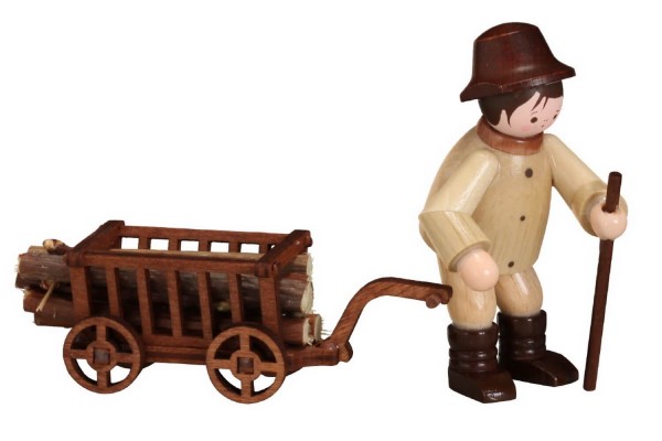 Woodman with handcart, natural by Romy Thiel