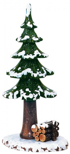 German Figurine - Winter Kid tree with snow, 9 cm, Hubrig Volkskunst GmbH Zschorlau/ Erzgebirge