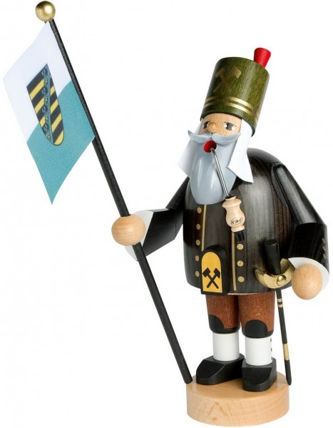 Smoking man miner with flag, 24 cm from KWO