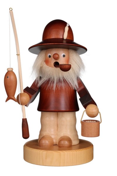 German Incense Smoker fisherman, nature, 20 cm, Christian Ulbricht GmbH & Co KG Seiffen/ Erzgebirge