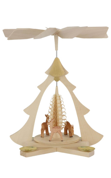 Christmas pyramid with deer, natural, 28 cm by Ralf Zenker_1