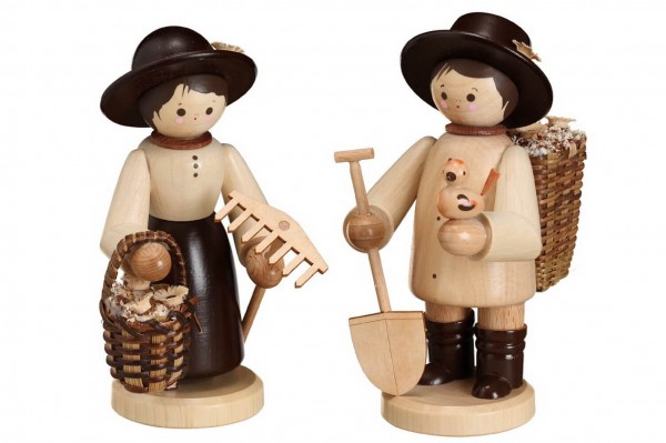 Gardener couple, natural, 12 cm by Romy Thiel