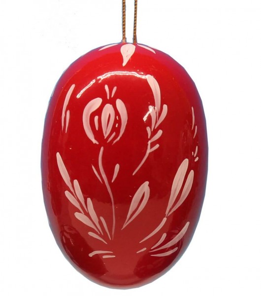 Osterei dunkelrot mit Trollblumen von Figurenland Uhlig GmbH