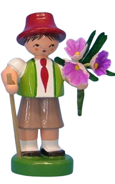 Miniature flower child - boy, green/red by Figurenland Uhlig GmbH