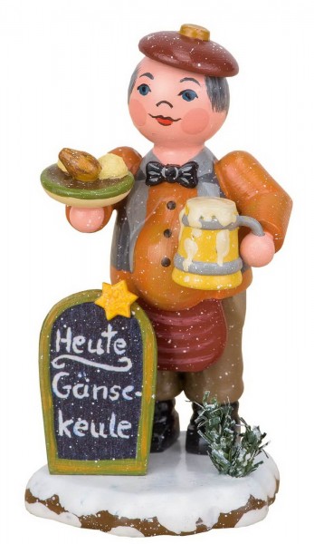 German Figurine - Winter Kid barkeeper, 8 cm, Hubrig Volkskunst GmbH Zschorlau/ Erzgebirge