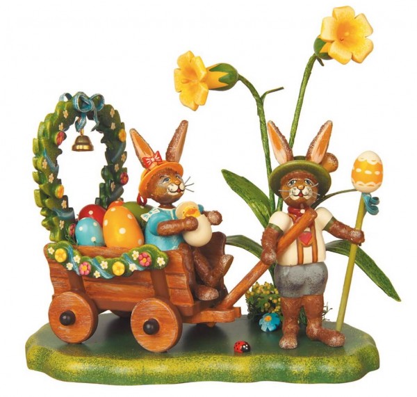 Easter bunnies On to the spring meadow by Hubrig folk art