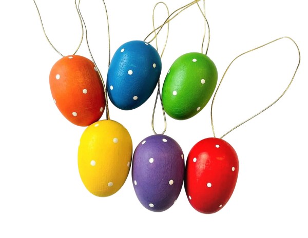 Easter eggs, hand painted with dots, 6 pieces by SEIFFEN.COM_1