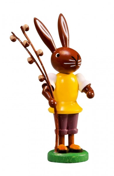 Easter bunny with willow cat, 9 cm by Thomas Preißler