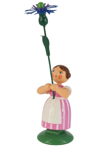 Flower girl with cornflower, 12 cm by HODREWA Legler