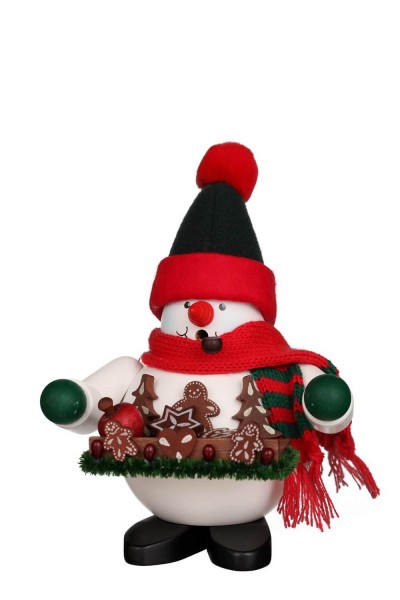 German Insence Smoker snowman with gingerbread, 17,5 cm, Christian Ulbricht GmbH & Co KG Seiffen/ Erzgebirge