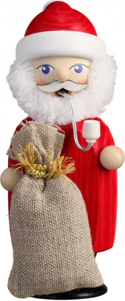 Smoking man Santa Claus, 14 cm by Seiffener Volkskunst eG