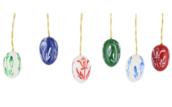 Easter eggs with flowers, 6 pieces by Figurenland Uhlig GmbH