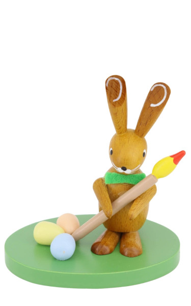 Easter bunny with paintbrush, coloured, 7 cm / 2,8 inch by Ralf Zenker_1
