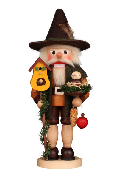 Premium Nutcracker Bird Lover, natural, 17.7 inches by Christian Ulbricht, Made in Germany – premium German Christmas decor