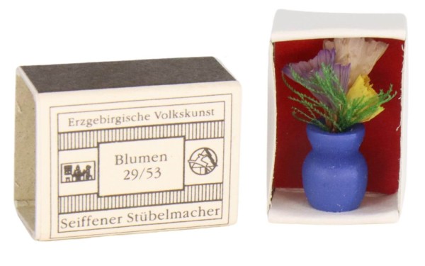 Miniature Mini matchbox flowers, blue by Gunter Flath