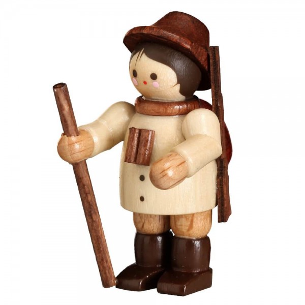 German Wooden Figurin Hunter, mini, 4 cm, Romy Thiel Deutschneudorf/ Erzgebirge