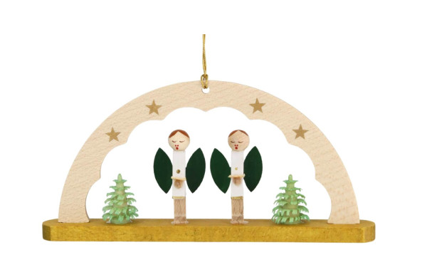 Christmas tree decoration Schwibbogen with angel, 11 cm / 4,3 inch by Richard Glässer_1