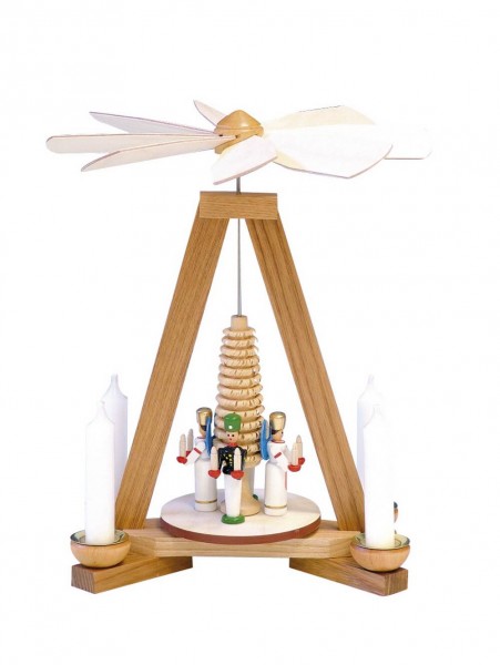 Weihnachtspyramide mit Engel und Bergmann, 23 cm von Knuth Neuber