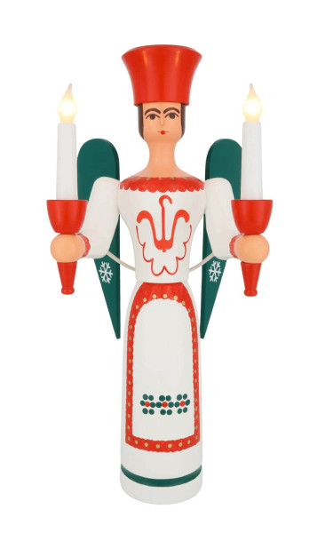 Christmas angel, colorful, electrically lit, 50 cm / 16,7 inch from SEIFFEN.COM_1