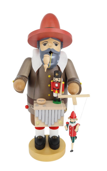 Smoking Man Puppeteer with Music Box, 36 cm / 14 inch by Richard Glässer_1